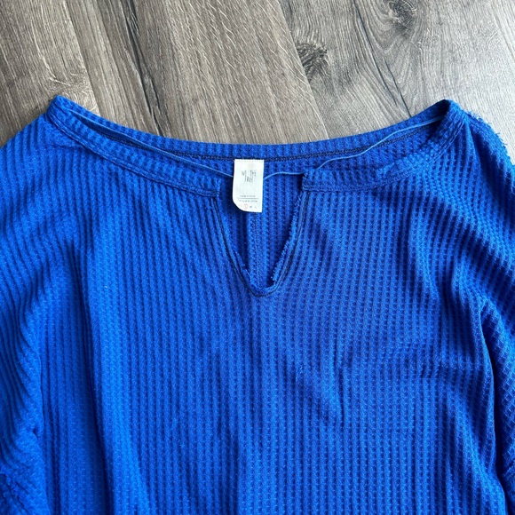 2/$60 Free People we the free royal blue small flare ballon lantern sleeve boho - Picture 9 of 9